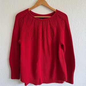 Chaps Women's cherry Red Crew Neck Sweater